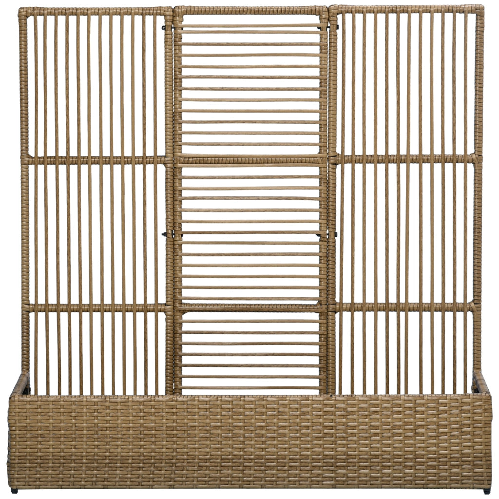 Fioriera con grigliato ¨C Minimal ¨C Polyrattan, sabbia, 103x29x103 cm
