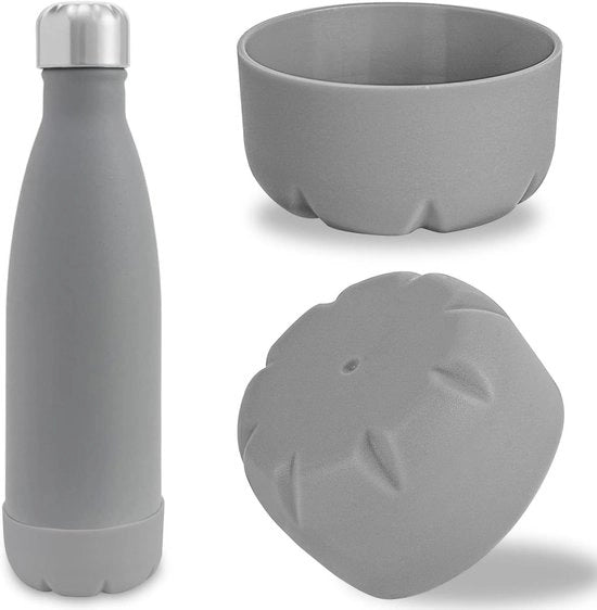 Calze per bottiglia - Hoesa siliconica protettiva - Grigio - Compatibile con 17oz ORIGINAL, BJPKPK, MIRA Cascade Cola-flessa - 2-pack - Adatto per - Base della bottiglia - Hoesa protettiva