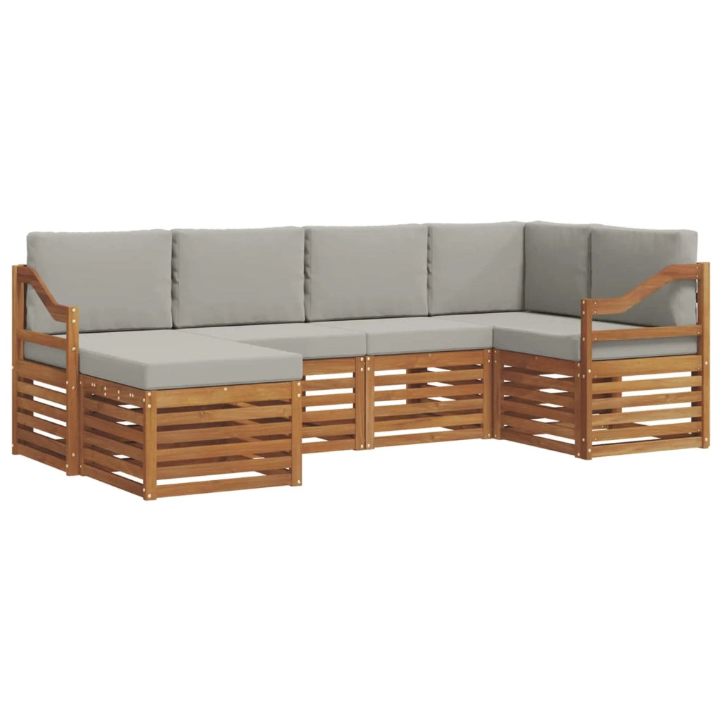Set divano sezionale con cuscino 6 pcs Grigio Naturale e Chiaro 3375106