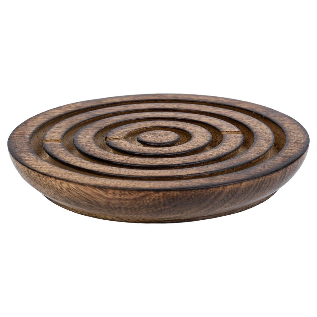 Puzzle game tondo in legno marrone d15x5h