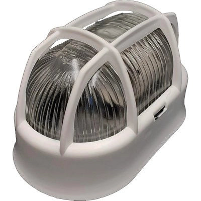 PLAFONIERA PPL + VETRO OVALE + GRIGLIA - BIANCO VOLT 230 W MAX 60 E27 CM 10,5X18,5 H.CM10,8- 2 pezzi