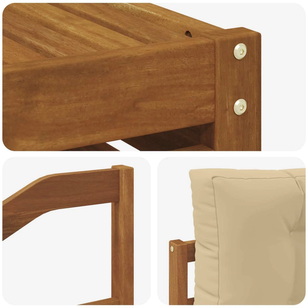 Set di divani da esterno con cuscino 5 pcs Naturale e Beige 3372998