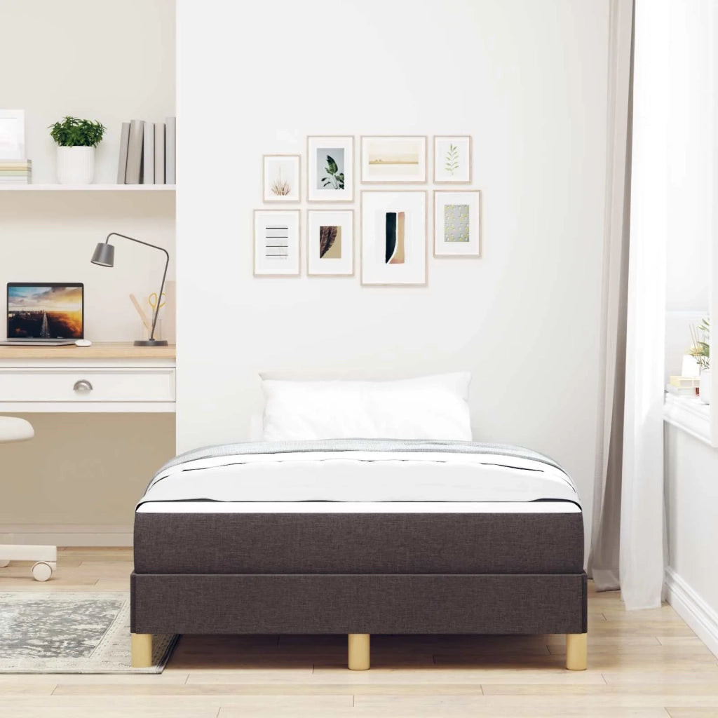 Letto a molle con materasso Marrone Scuro 120 x 200 cm Tessuto