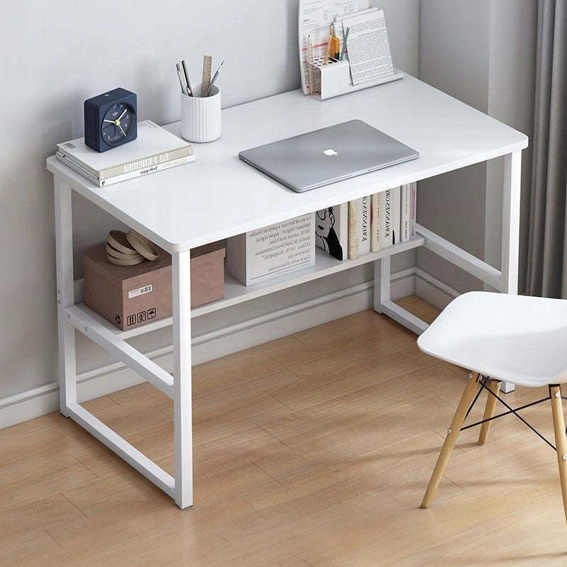 Scrivania da computer in stile loft bianca per ragazzi con ripiano, moderna, 100 cm