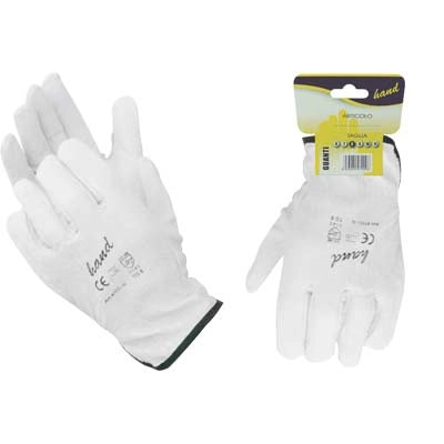 GUANTO DRIVER FIORE BOVINO HAND - BIANCO  8- 10 paia