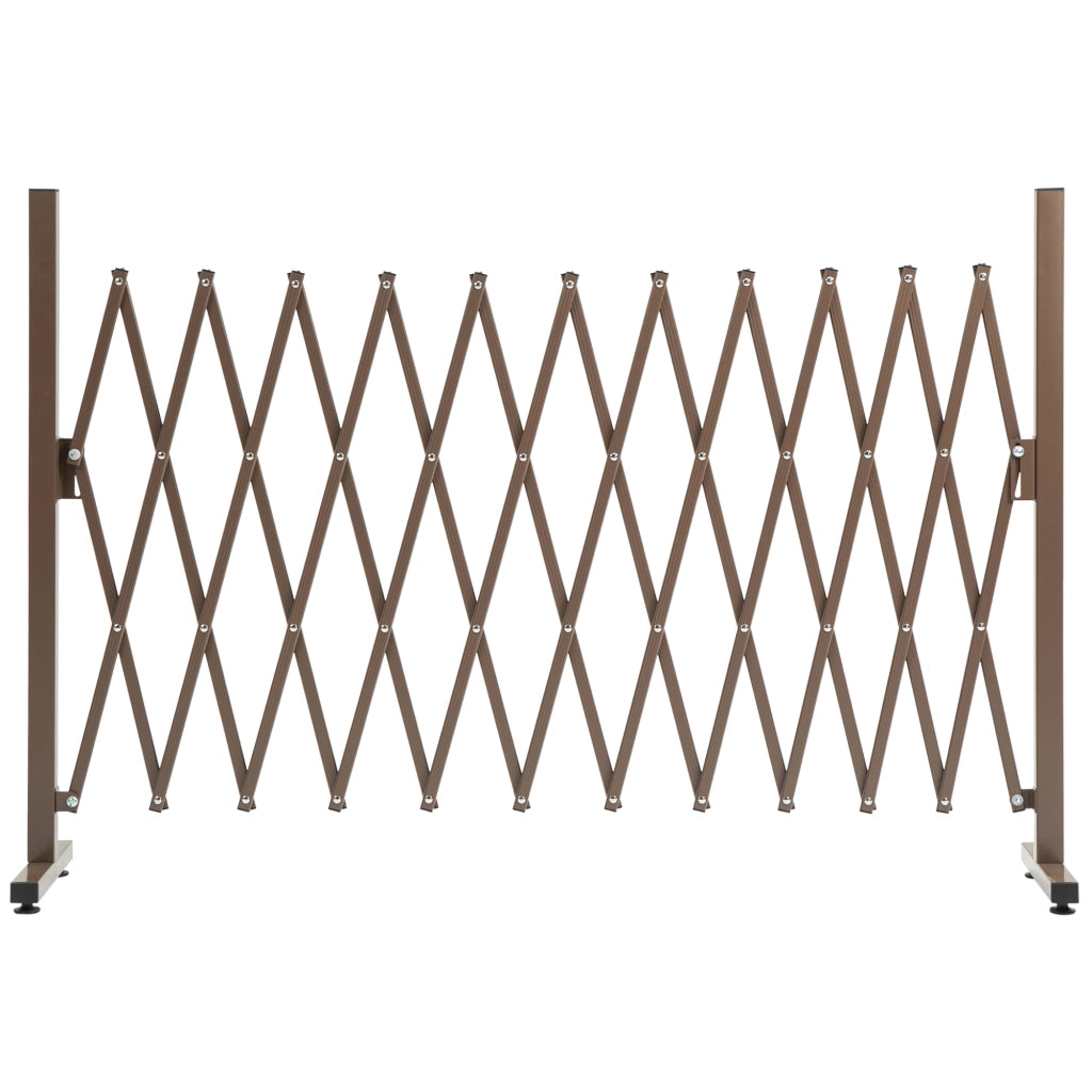 Recinzione per Giardino a Larghezza Regolabile. in Metallo e Alluminio. 300x31x103.5 cm. Marrone Scuro