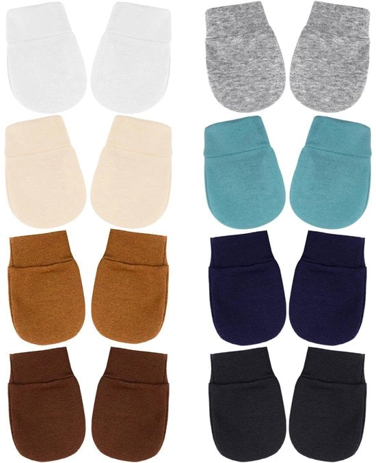 Manopole in cotone per neonati - 8 paia - senza screpolature - per bambini da 0 a 6 mesi - alta qualità - manopole per neonati