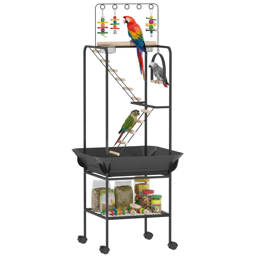 Gioco per Uccelli con Ruote Scale Altalena Mangiatoie ¨C zephmum ¨C 63x63x163 cm