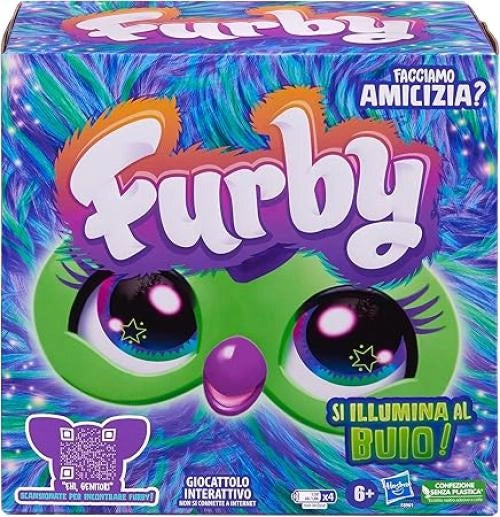 Furby Galaxy, Si Illumina al Buio, Giocattolo di Peluche interattivo - Versione Italiana,Hasbro,Eta 6+