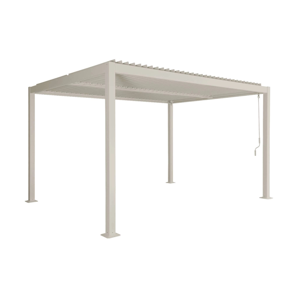 Pergola bioclimatica 3x4m in alluminio e acciaio, lamelle orientabili