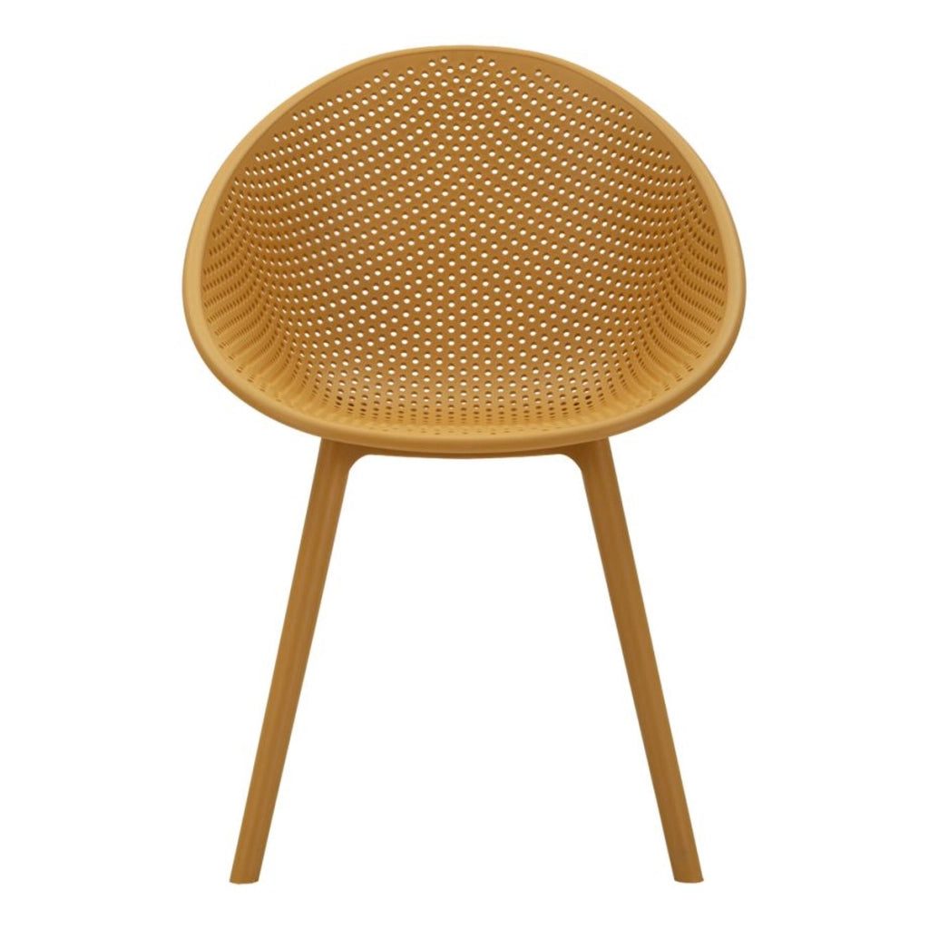 Set di 2 Sedie VKH1084, Giallo, Plastica, 59x59x83 cm