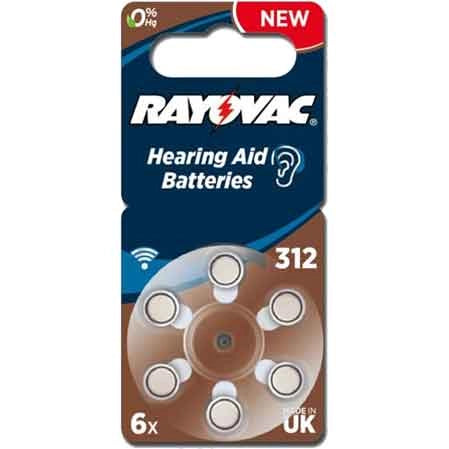 PILA PER ACUSTICA 'RAYOVAC 312' Blister 6 Pezzi - 10 confezioni