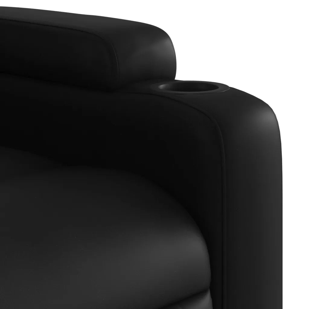 Poltrona reclinabile in Similpelle Nera 3205540