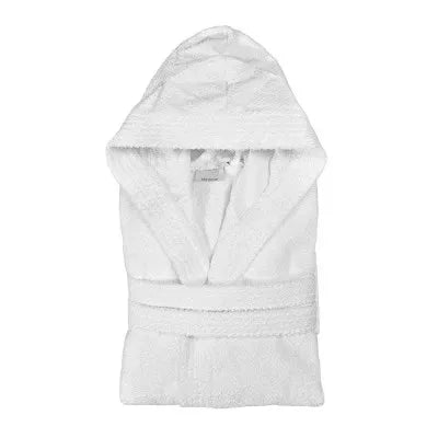 Accappatoio bianco 100% cotone taglia L con tasche cappuccio e cintura