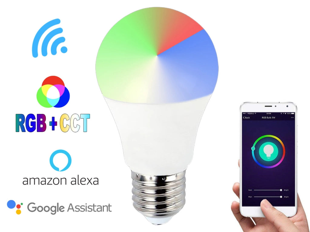 2 Pezzi Lampade LED E27 Wifi Smart A65 15W 1500lm RGB CCT APP Tuya Alexa Google Home
