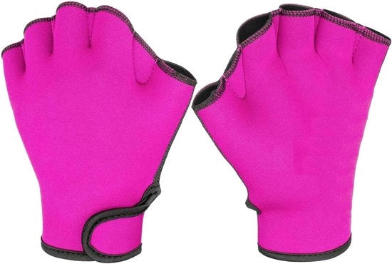 Manubri per nuoto da allenamento, addestramento idrorepellente, immersione fitness, pinne per nuoto, pedali per nuoto, attrezzatura da nuoto per uomo e donna, iniziante - Rosso arancione - M