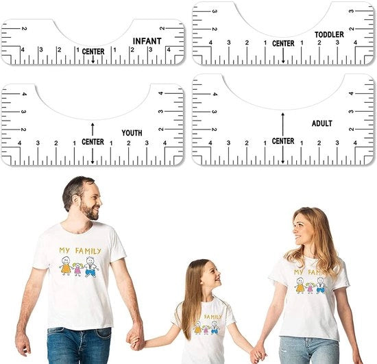 Strumento di allineamento per T-shirt - Liniaal PVC - Gereedschapsliniaal - Precisione costante - Facile da utilizzare - Peso 58 g - Liniaal per T-shirt