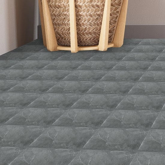 Pavimento in PVC - Pavimenti in PVC - Pavimento in vinile - Pavimenti in vinile - Naturale - 30 cm x 30 cm x 1,5 mm - Spessore 1,5 mm - 88 piastrelle - Grigio marmo