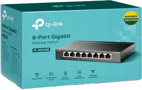 TP-Link Omada TL-SG108S switch di rete Non gestito Gigabit Ethernet (10/100/1000) Nero