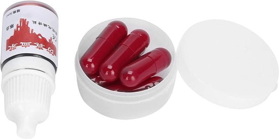 Capsule di sangue artificiale per Halloween - Prostetica per cosplay - Prop per film - Utilizzo sicuro - Colore rosso accesoio di sangue falso