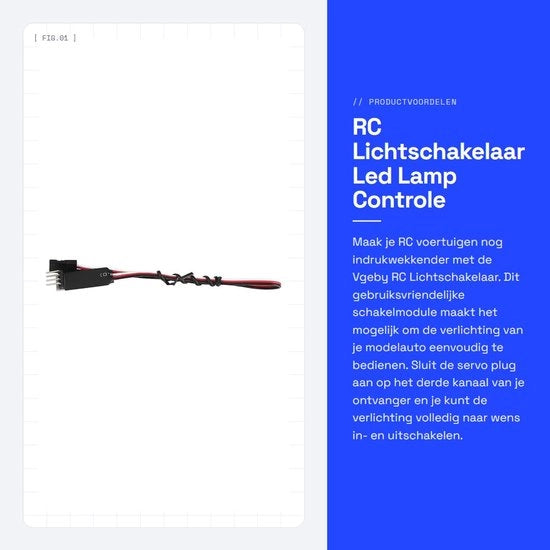 Comando a distanza per interruttore di luce - Interruttore di luce a distanza - Interruttore di luce da parete - Tasto di luce - Interruttore di luce in abbinamento - Modellino RC auto - Compatibile con lampade LED - Interruttore RC