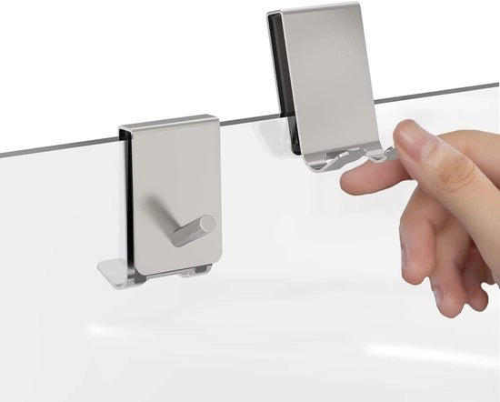 Maniglia per doccia senza perforazione - Argento - Maniglie per doccia per bagno - Adatta per porte in vetro