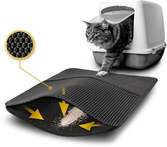 Matrice per gatto doppia strato, 76x61 cm, nero, eco­friendliness, pootvriendelijk