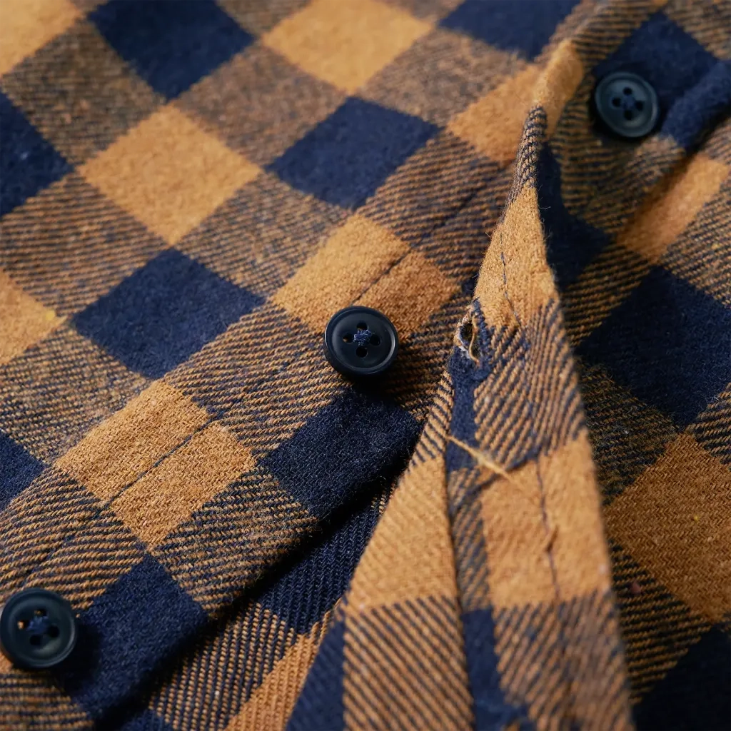 Camicia a Quadri da Bambino Cognac e Blu 116
