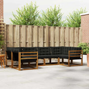 Set di divani da esterno con cuscino 6 pcs Naturale e Nero 3369783