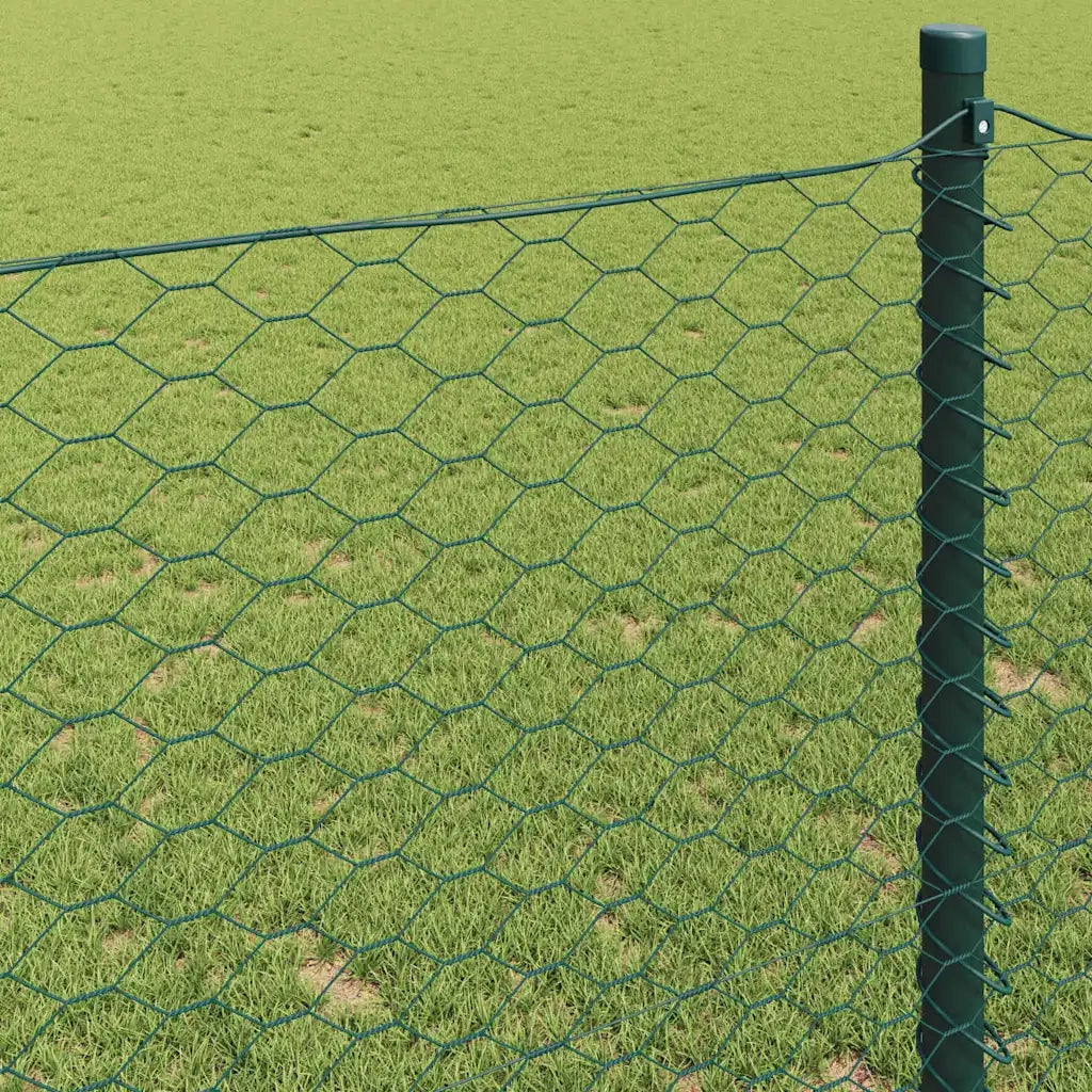Recinzione da Giardino | Recinzione Esagonale Verde 0,5 x 100 m PVC