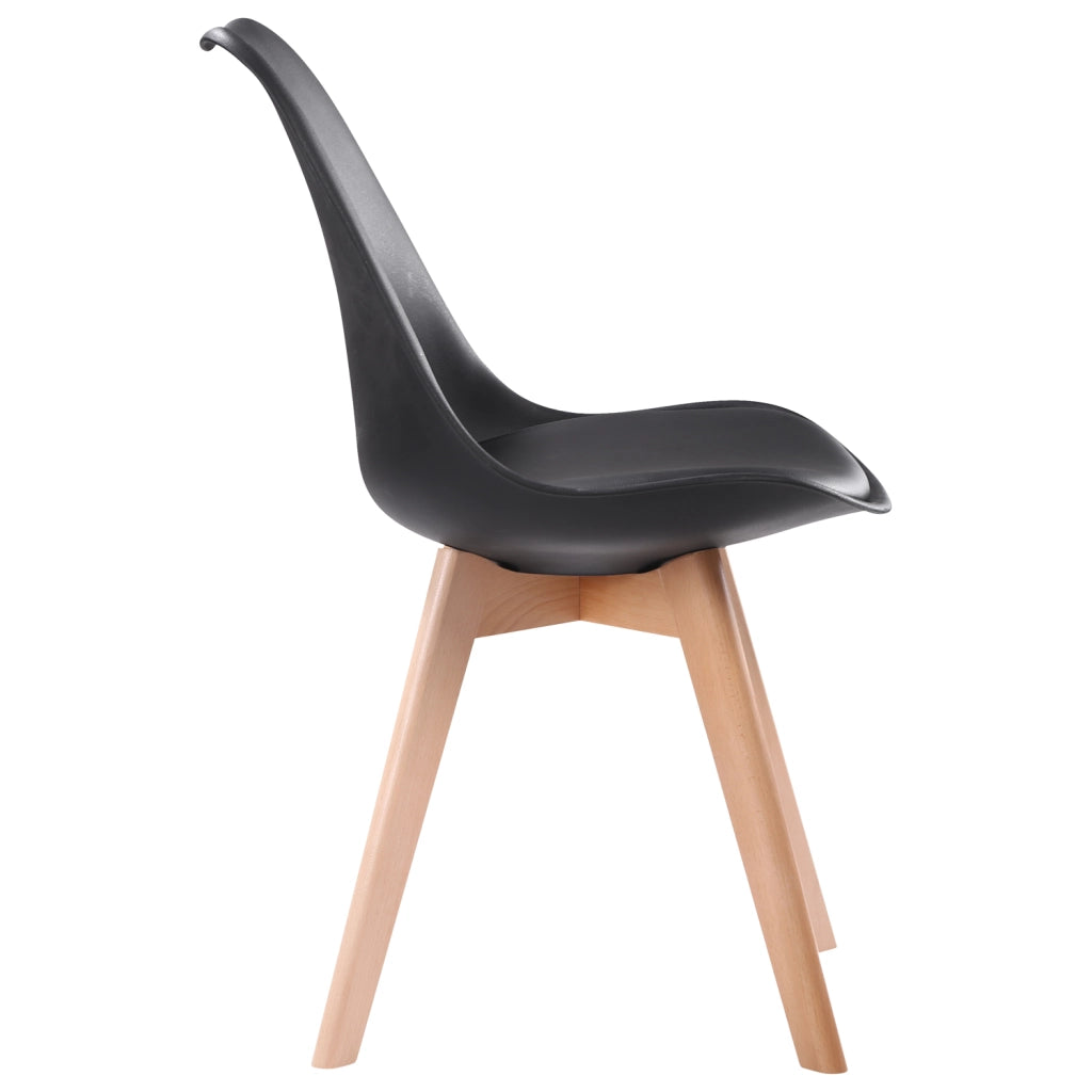 Set di 4 sedie scandinave nere NORA con cuscino