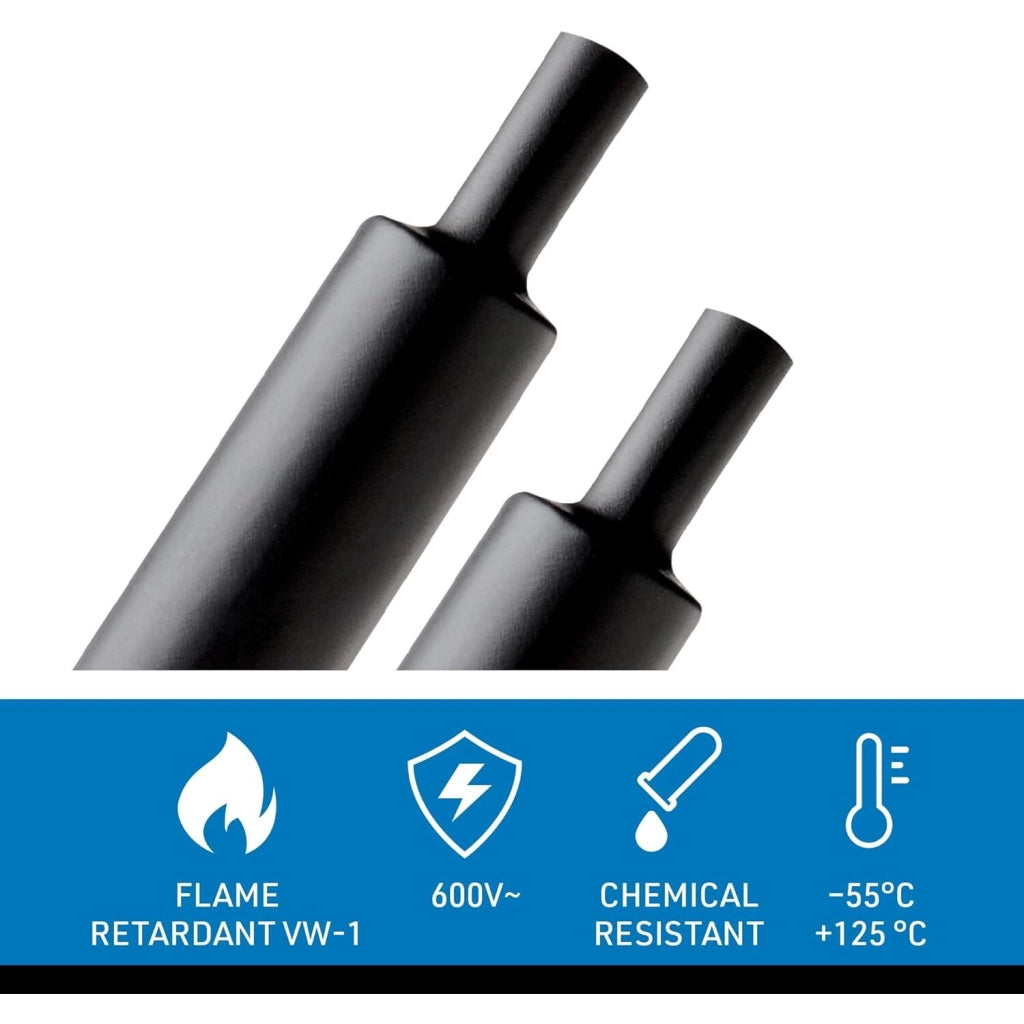 GUAINA TERMORESTRINGENTE 2M D.2,4/1,2MM NERA.