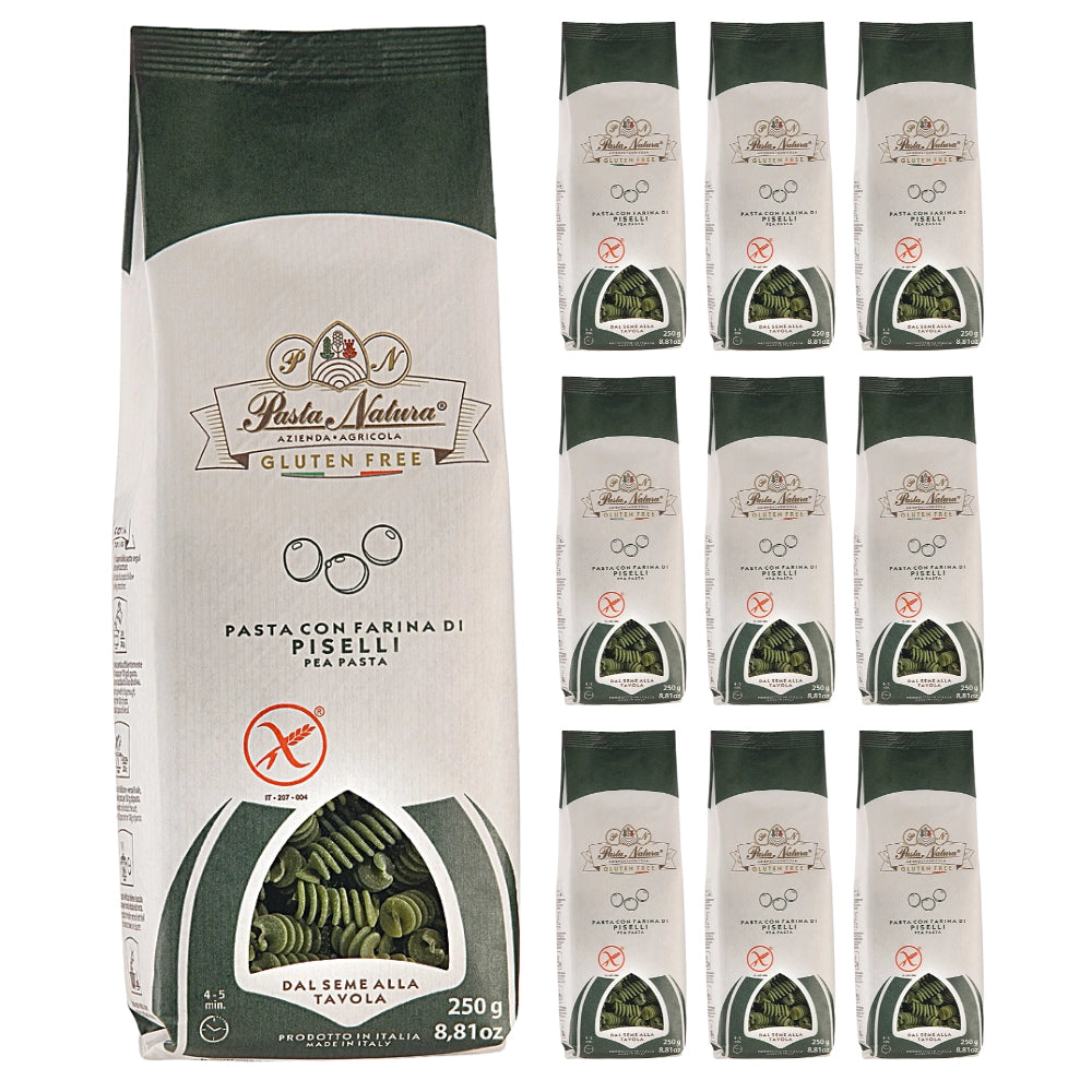 Pasta natura fusilli con farina di piselli gluten free 10 confezioni da 250 grammi