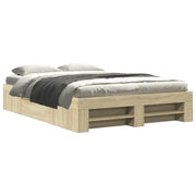 Letto matrimoniale | Letto per adulti | Giroletto senza Materasso Rovere Sonoma 120x190cm in Truciolato