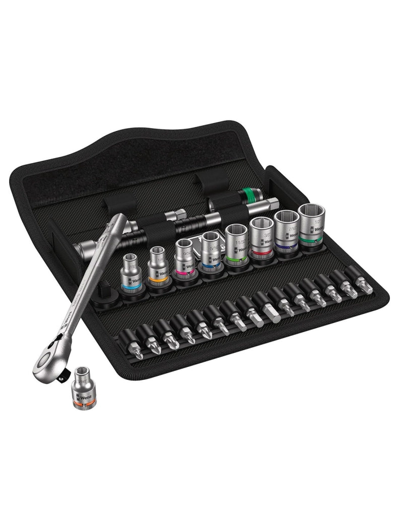 Set di bussole e inserti per avvitare 1/4" WERA 8100 SA 11 Zyklop Metal Imp 1/4" (28 pezzi)