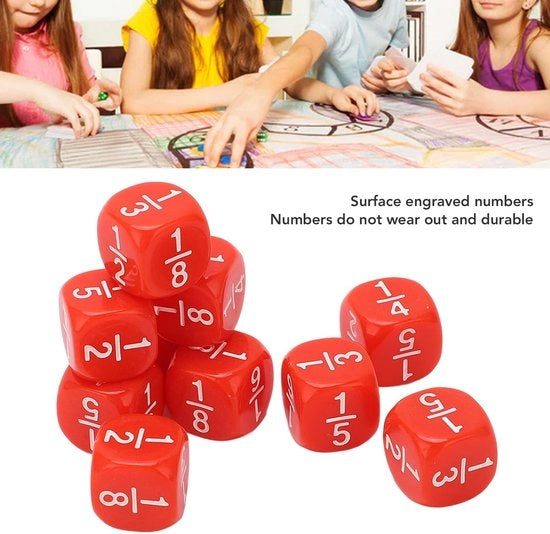 Set di Dadi a Due Facce - Frattura Incisa - Sostenibile - Materiale di Addestramento - Adatto ai Bambini - Rosso - Giocattoli