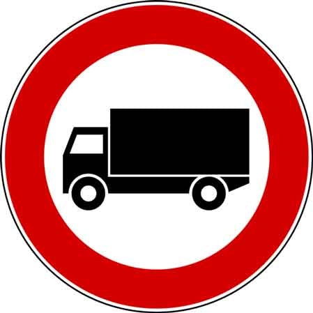 SEGNALE STRADALE FIG. 60/A 'DIVIETO DI TRANSITO A VEICOLI SUPERIORI A 3,5 T' Ø 60 cm