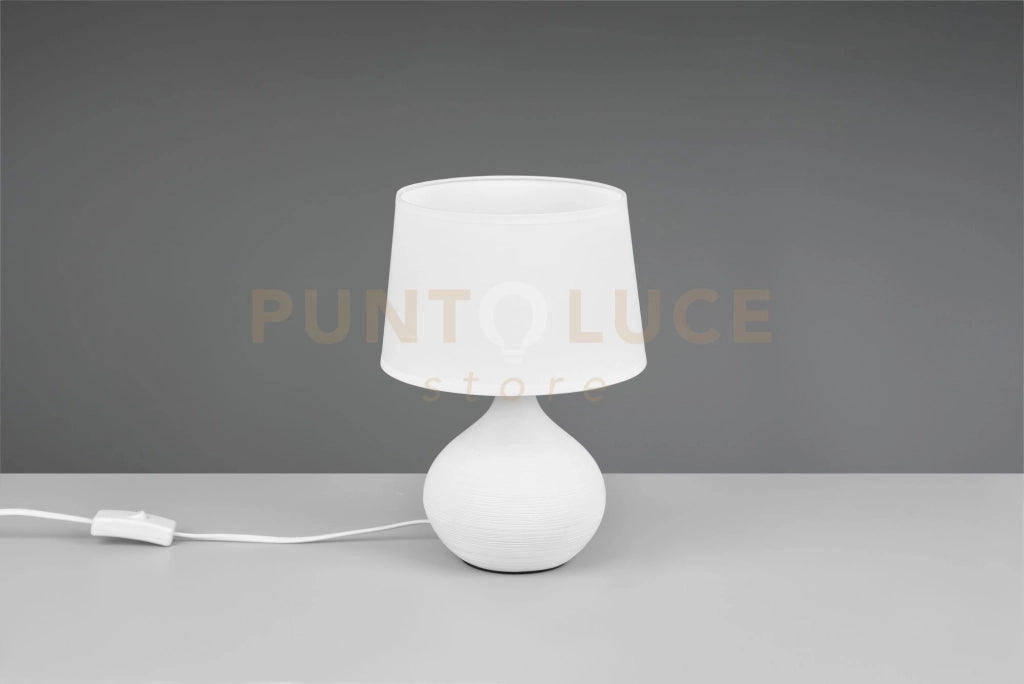 MARTIN LAMPADA DA TAVOLO BASE CERAMICA PERA BIANCA PARALUME BIANCO H. 29CM D. 20CM 1 LUCE ATTACCO E14