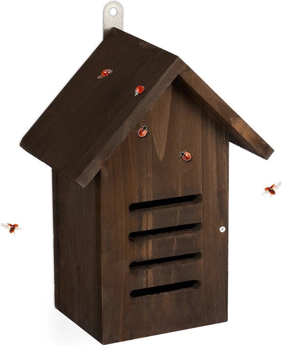 Insectario in legno per api - 25x185x12 cm - decorazione per giardino da appendere - marrone
