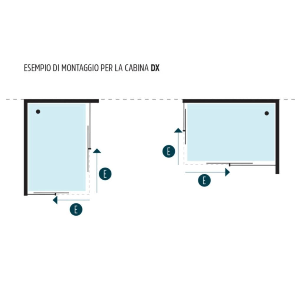 Box doccia corner due ante cristallo serigrafato temperato *** misure 66.5-69.5x66.5-69.5xh185 cm serigrafato, confez...