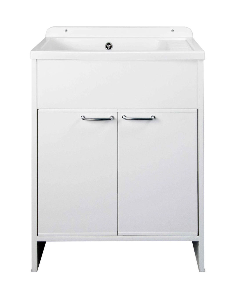 LAVATOIO SALVASPAZIO ULTRA in PVC in KIT per Interni/Esterni - Con PILOZZO 58 + GRIGLIA - CR - Col: BIANCO