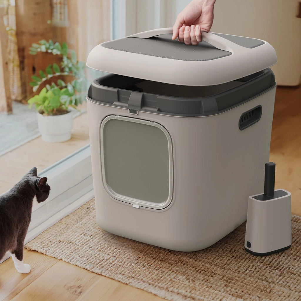 Lettiera per gatti Biala XL - colore bianco/nero - Rotho