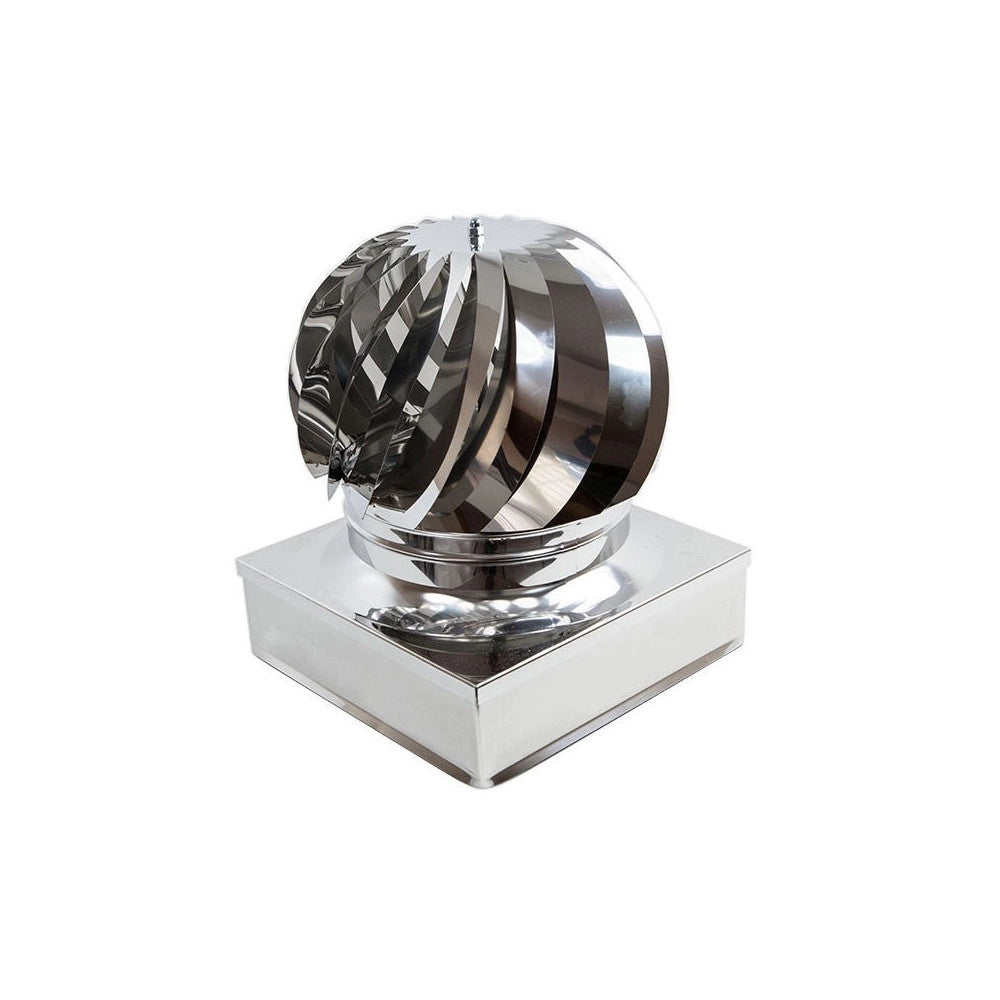 Fumaiolo da 52x52cm base quadra tipo radiante eolico inox aisi 304