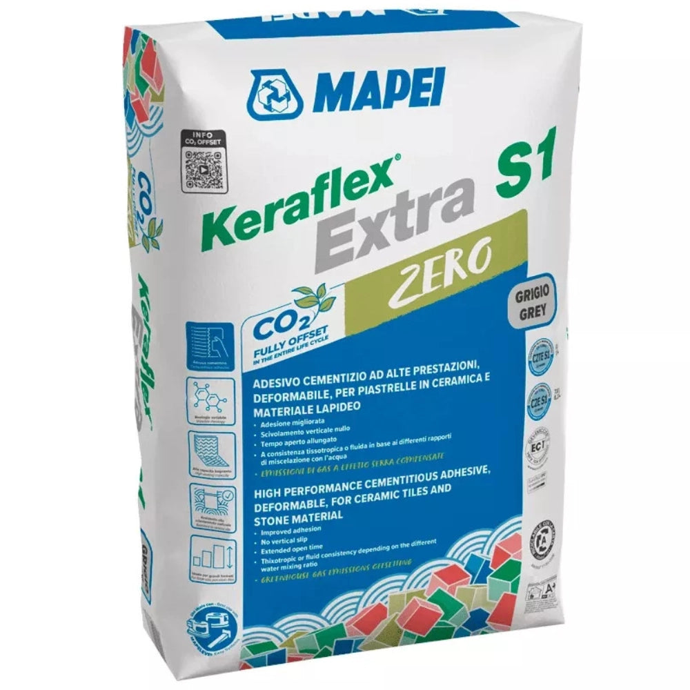 Adesivo piastrelle keraflex extra s1 zero colore grigio sacco 25 kg
