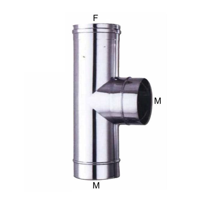 ALA Gomito a T inox 13 Laterale M ALA Acciaio inox AISI 316L Finitura lucida Diametro 13 mm colore Acciaio
