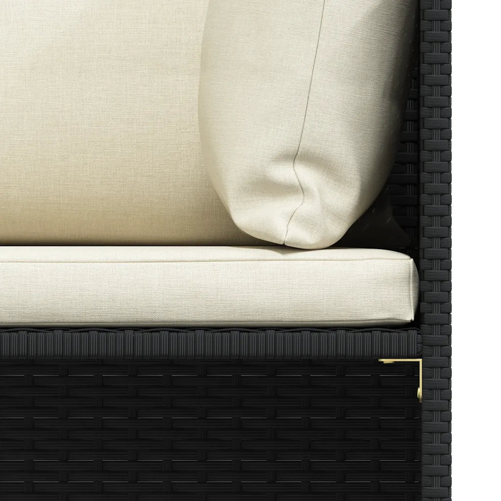 Set Divani da Giardino 5 pz con Cuscini in Polyrattan Nero 313517