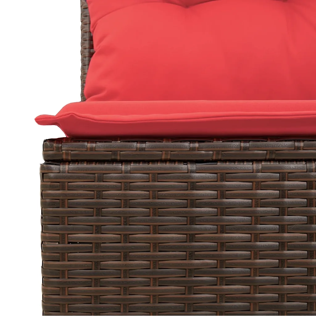 Set Divani da Giardino 11 pz con Cuscini Marrone in Polyrattan 3220723