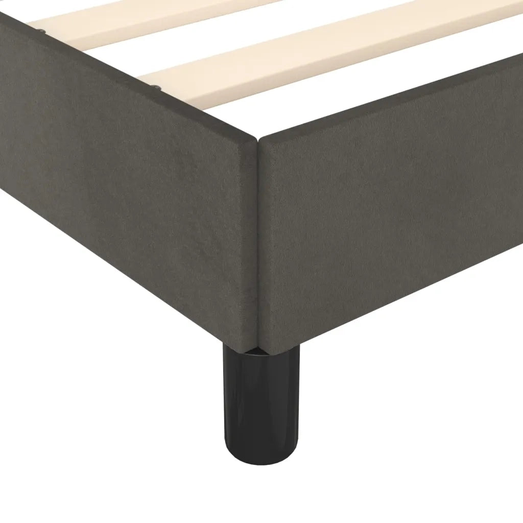 Letto singolo | Letto per adulti | Giroletto senza Materasso Grigio Scuro 80x200 cm Velluto