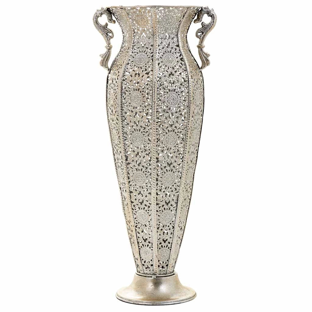 Portaombrelli in metallo argento 21x19x49,5h