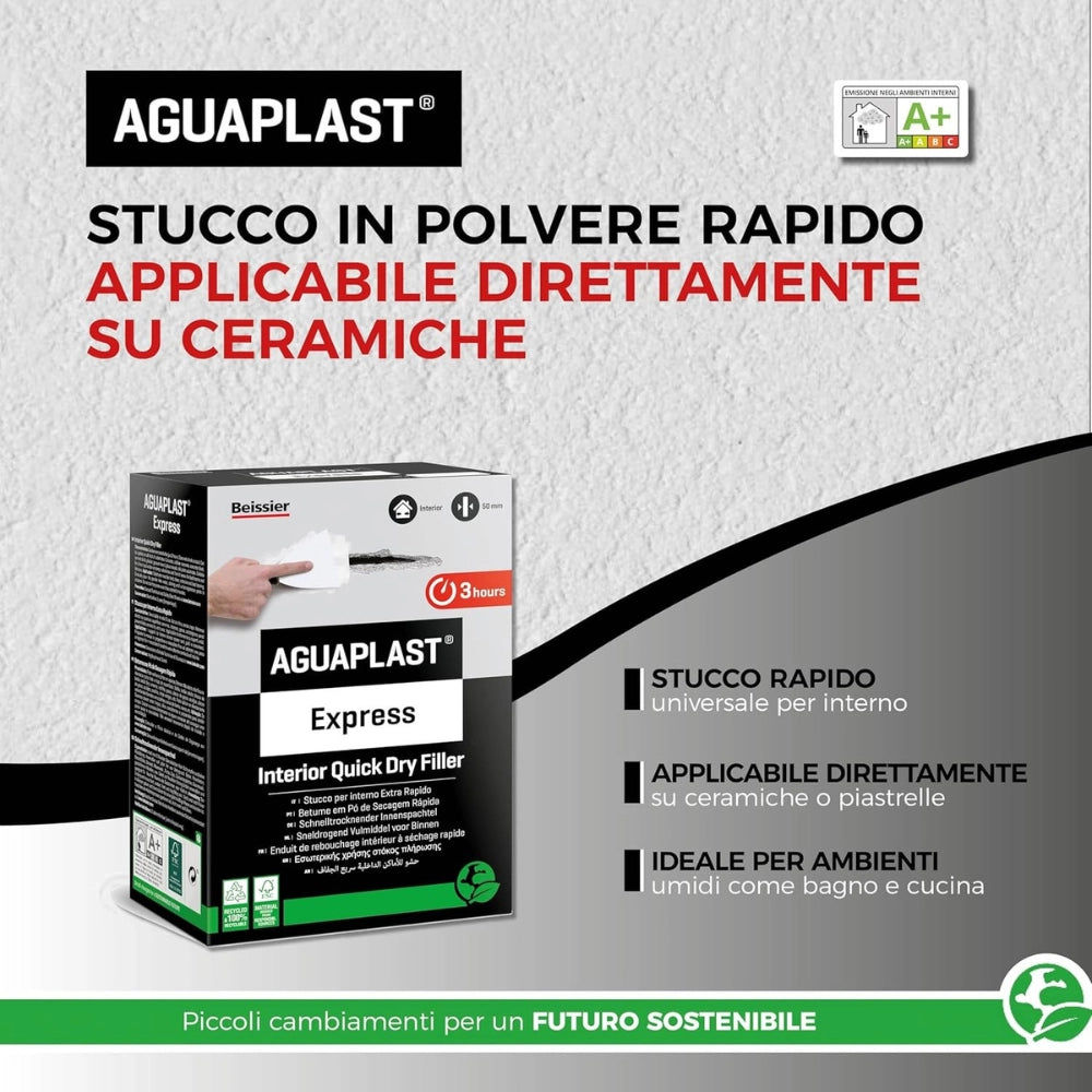 Aguaplast express stucco in polvere extra rapido per ambienti umidi 4 kg